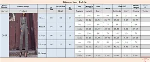 Size chart for long sleeve jumpsuit showing measurements for Small to XX-Large in cm and inches
