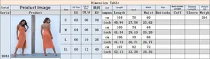 Size chart for slim fit knitted bodycon pencil dress with US UK EU measurements