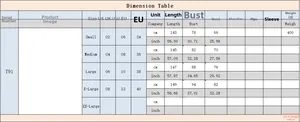 Detailed size chart for off-shoulder evening dress with US UK EU measurements and cm/inch guide
