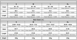Tableau des tailles détaillé pour robe longue imprimée à licou avec mesures S à XL