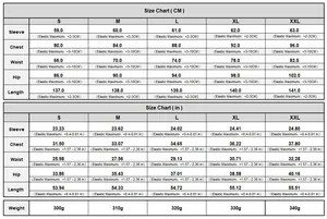 Size chart for velvet dress with sleeve, chest, waist and hip measurements in cm and inches