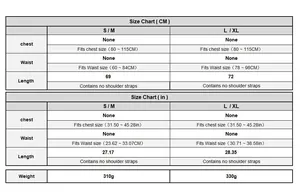 Size chart for hollow out beach dress in CM and IN with chest and waist measurements