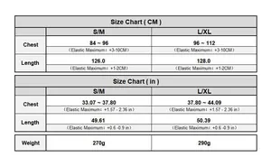 Tableau des tailles pour gilet en maille à franges en centimètres et pouces