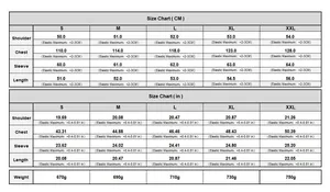 Detailed size guide in CM and inches for women winter turtleneck padded jacket