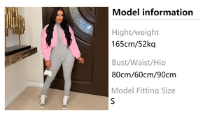 Pink faux fur jacket styled with grey bodysuit, white mini bag and studded sneakers