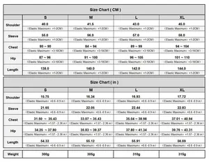 Detailed size guide table for women's knit beach maxi dress showing S to XL measurements