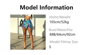 Irregular cargo mini skirt with iridescent purple-green gradient and zipper details