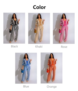 Ensemble deux pièces en crochet pour femme montrant les couleurs noir, kaki, rose, bleu et orange