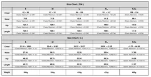 Comprehensive size chart for strapless wide-leg jumpsuit in CM and inches for S to XXL
