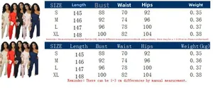 Size chart for single sleeve hollow out jumpsuit with S-XL measurements and fit guide