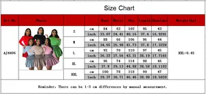 Size chart for women's pleated dress with measurements in cm and inches for S-XXL sizes
