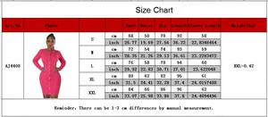 Size chart table for women's slim fit knit dress with measurements in cm and inches