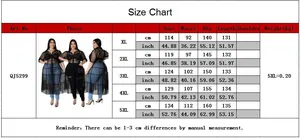 Detaillierte Größentabelle für Plus-Size-Punkt-Netzkleid mit CM- und Zoll-Maßen