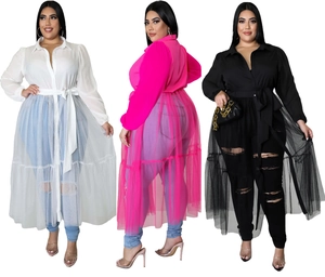Tulle tiered maxi skirt for plus size women in white, fuchsia, and black colors