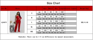 Guide des tailles pour combipantalon asymétrique avec mesures buste taille et hanches