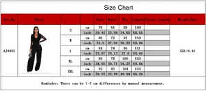 Detailed size chart for mesh patchwork sports jumpsuit ranging from S to XXL