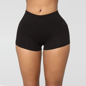 Zwarte yoga shorts met hoge taille voor dames van naadloze stretchstof voor fitness