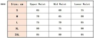 Detailed size chart for high waist PU leather shorts with waist measurements in cm