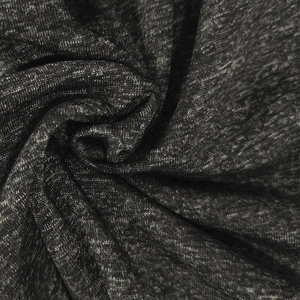 Soft heather grey knit yoga pants fabric detail with smooth drape and texture