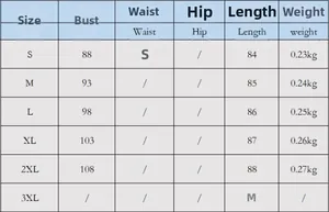 Size chart showing bust, length, and weight measurements for the sequin party mini dress