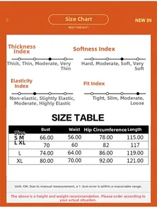 Detailed size guide table for women's slim fit slit maxi dress showing S to XL measurements