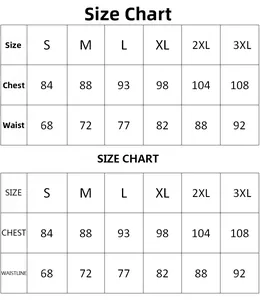 Detailed size chart for floral party dress with chest and waist measurements S to 3XL