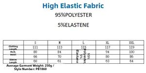 Size guide for colorblock bodycon dress featuring high stretch fabric composition and measurements
