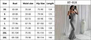 Comprehensive size chart for women's slim fit maxi dress including bust waist and hip data