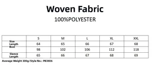 Size chart for V-neck lace top showing woven polyester fabric details and measurements