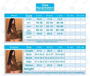Detailed size chart for backless yoga bodysuit in cm and inches for S, M, L sizes