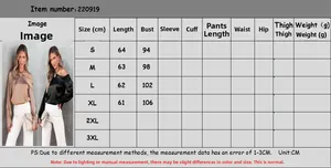 Detailed size chart for women's satin off-shoulder blouse showing length and bust in CM