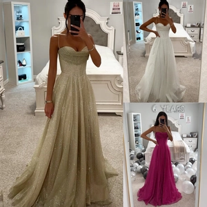 Robe de Soirée Longue à Paillettes pour Femmes Élégante Robe de Bal Corset Coupe Ajustée Pailletée pour Fête Banquet Bal de Promo