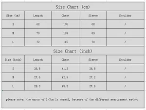 Guide des tailles détaillé pour gilet en maille femme montrant les mesures S, M, L