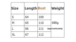 Size chart table for V-neck mink cashmere cardigan showing measurements from S to XL