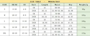 Detailed size chart for floral high waist ruffled A-line mini skirt showing S-XXL measurements