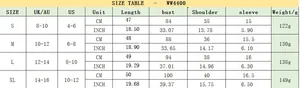 Detailed size chart for women cropped t-shirt showing measurements in cm and inches