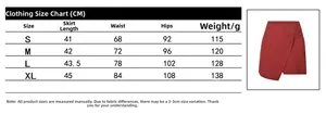 Guide des tailles pour jupe courte taille haute en coton et lin pour femmes avec nœud