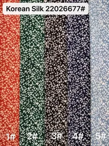 Multiple colors of ditsy floral printed Korean silk fabric for women's skorts