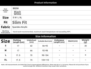 Tableau des tailles pour brassière en dentelle indiquant les mesures S, M, L et XL