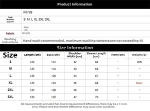 Size chart for winter coat featuring length, chest, shoulder, and sleeve measurements