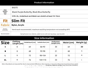 Size chart for lace lingerie set B0272 in S to XL with detailed measurements in cm