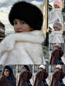 Bandeau en Fausse Fourrure pour Femmes Hiver Chaud Peluche Chapeau Cosaque Mode Cache-oreilles Bande de Cheveux Accessoires Extérieur