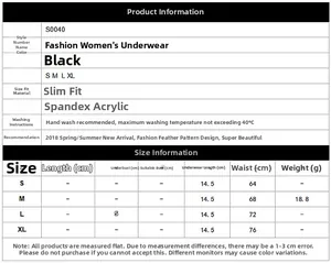 Guide des tailles de culotte en dentelle S0040 avec mesures de taille 64-76cm en S-XL