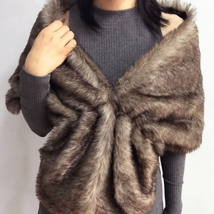 Women Elegant Faux Fur Shawl Wrap Warm Bridal Shrug For Wedding Party Formal Evening Occasion Winter Cloak Cape