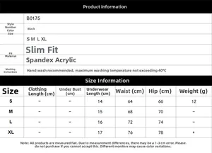 Detailed size chart with measurements for lace thong underwear in black color
