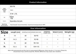 Tableau des tailles détaillé pour brassière sexy en dentelle noire avec mesures S-XL
