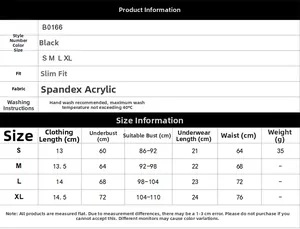 Detaillierte Größentabelle für sexy schwarze Spitzenunterwäsche-Sets von S bis XL