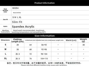 Size chart for lace lingerie top showing measurements for S to XL with bust specifications