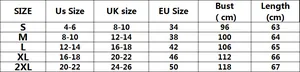 Detaillierte Größentabelle für Schluppenbluse S-2XL mit US UK EU Maßen