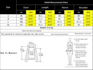 Detailed size chart for long sleeve hooded bodysuit with S to XL measurements and guide